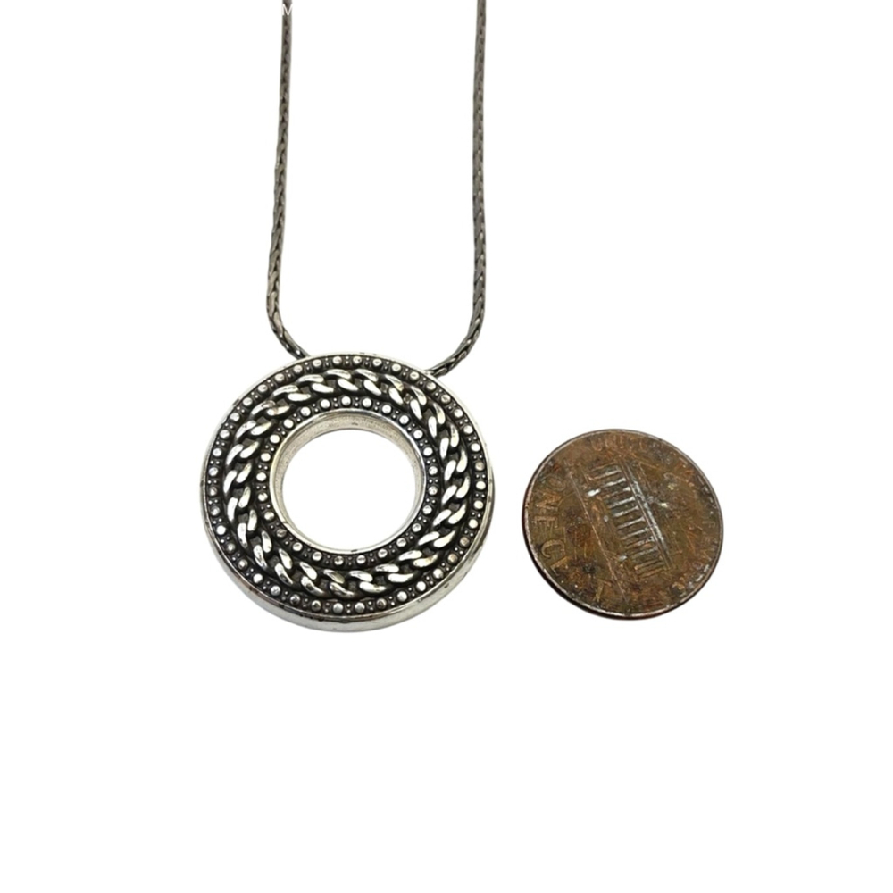 Brighton silver plated "Chain Reaction" Pendant Necklace w/ crystals, 18" 1862 - Picture 5 of 6